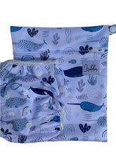 Load image into Gallery viewer, Narwhal Swim Nappy & Wet Bag Set