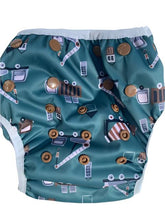 Load image into Gallery viewer, Cranes & Mixers Swim Nappy & Wet Bag Set