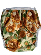 Load image into Gallery viewer, Sunflowers Swim Nappy & Wet Bag Set