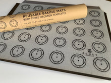 Load image into Gallery viewer, Silicone Baking Mat With Three Macaron Templates 2 Set