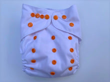 Load image into Gallery viewer, Orange On White Cloth Nappy I One Size Fits Most