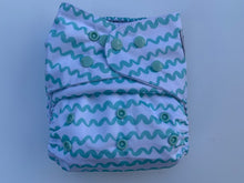 Load image into Gallery viewer, Peppermint Squiggles Cloth Nappy I One Size Fits Most