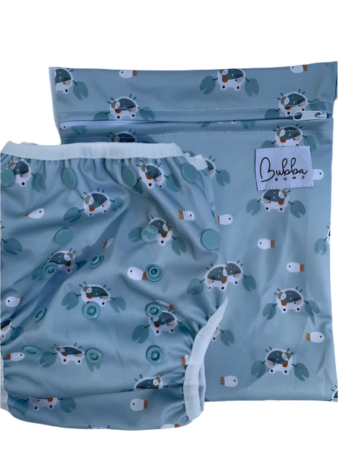 Crabs Swim Nappy & Wet Bag Set