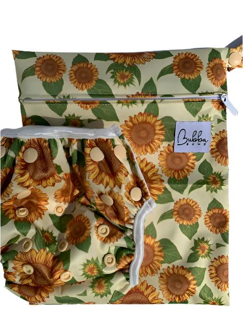 Sunflowers Swim Nappy & Wet Bag Set