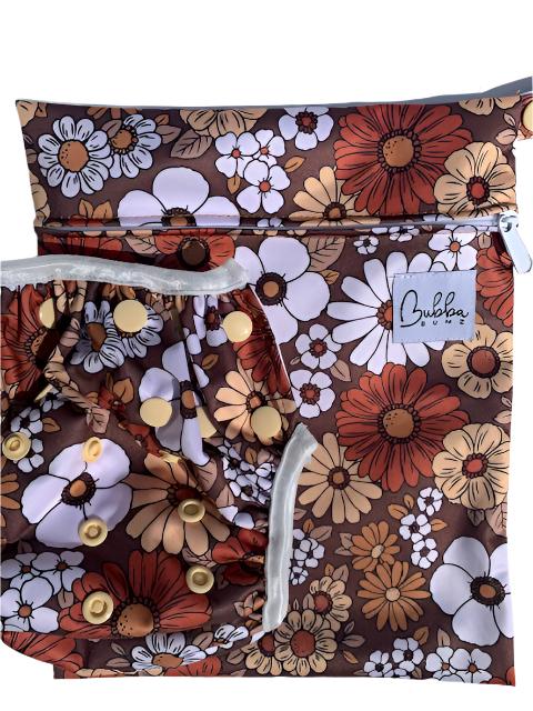 Flower Power Swim Nappy & Wet Bag Set