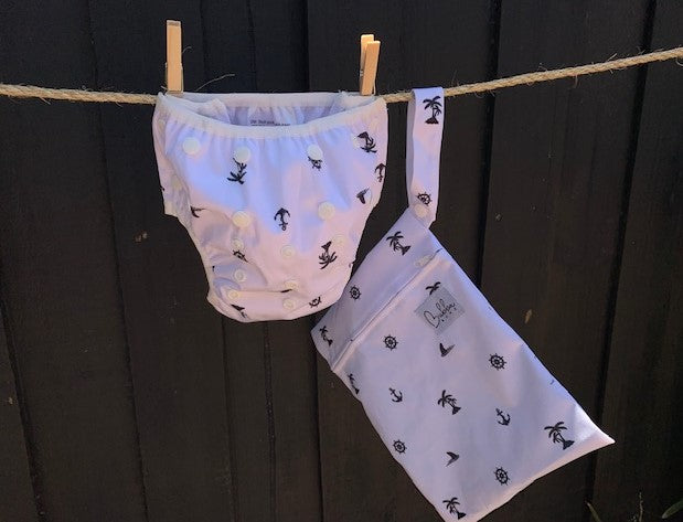 Summer Dreaming Swim Nappy and Wet Bag Set