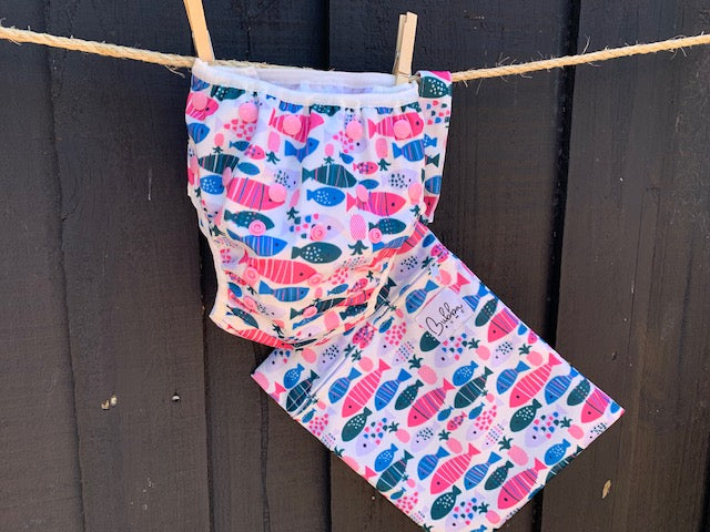 Fishy Business Swim Nappy and Wet Bag Set
