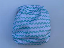 Load image into Gallery viewer, One Size Fits Most Cloth Nappy - Peppermint Squiggles
