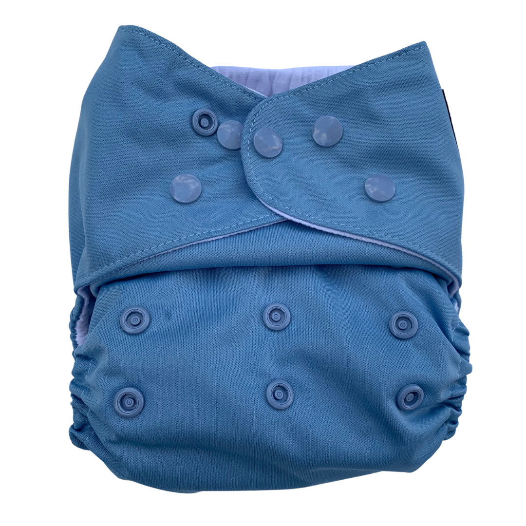 One Size Fits Most Cloth Nappy - Steel Blue