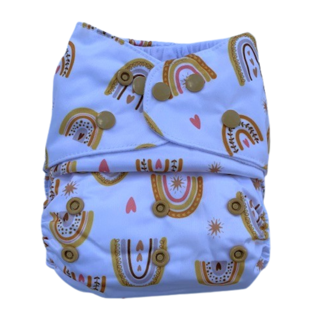 One Size Fits Most Cloth Nappy - Rainbow Love