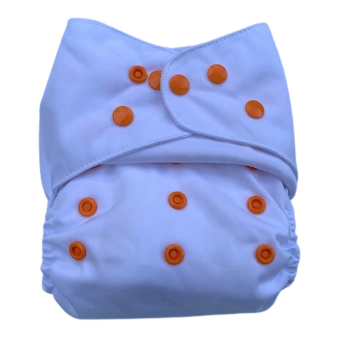Orange On White Cloth Nappy I One Size Fits Most
