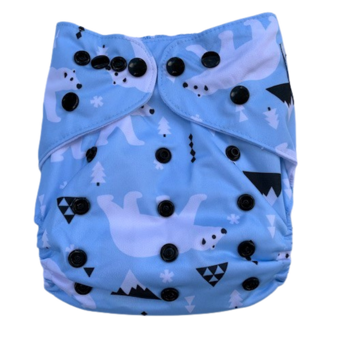 Polar Bears Cloth Nappy I One Size Fits Most