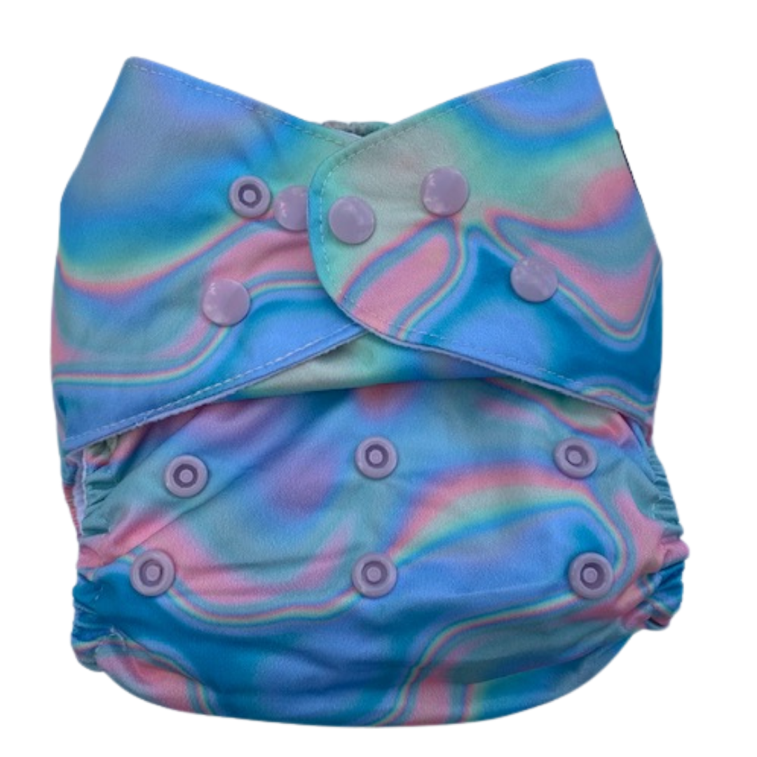 One Size Fits Most Cloth Nappy - Puddle Rainbows
